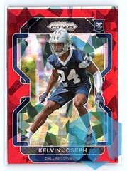 2021 Panini Prizm #385 KELVIN JOSEPH Red Cracked Ice Prizm RC ROOKIE Cowboys